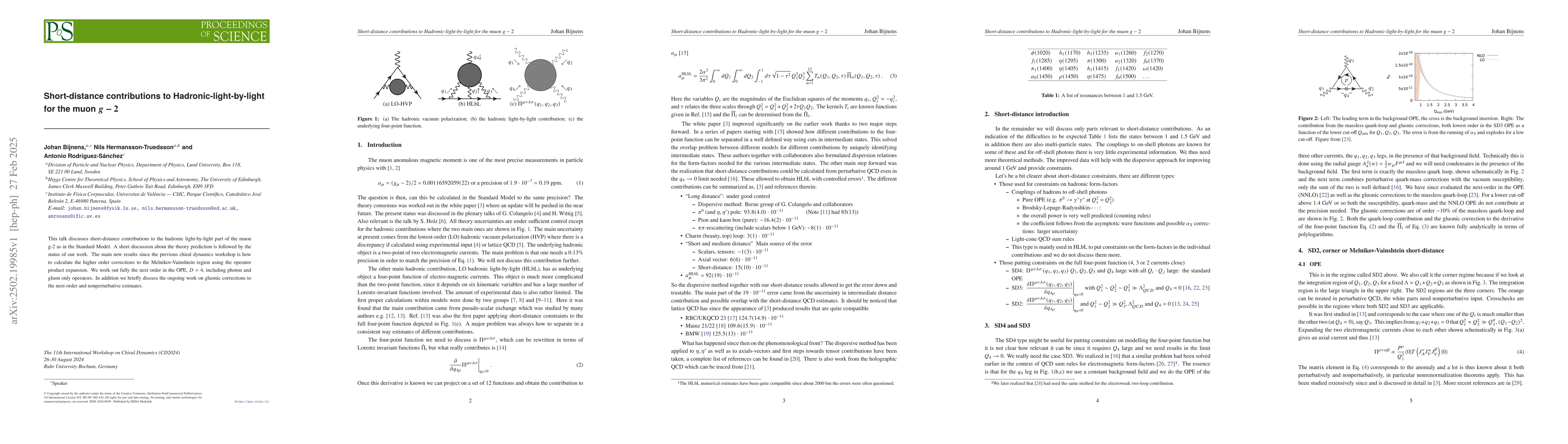 Thumbnail for Short-distance contributions to Hadronic-light-by-light for the muon
  $g-2$