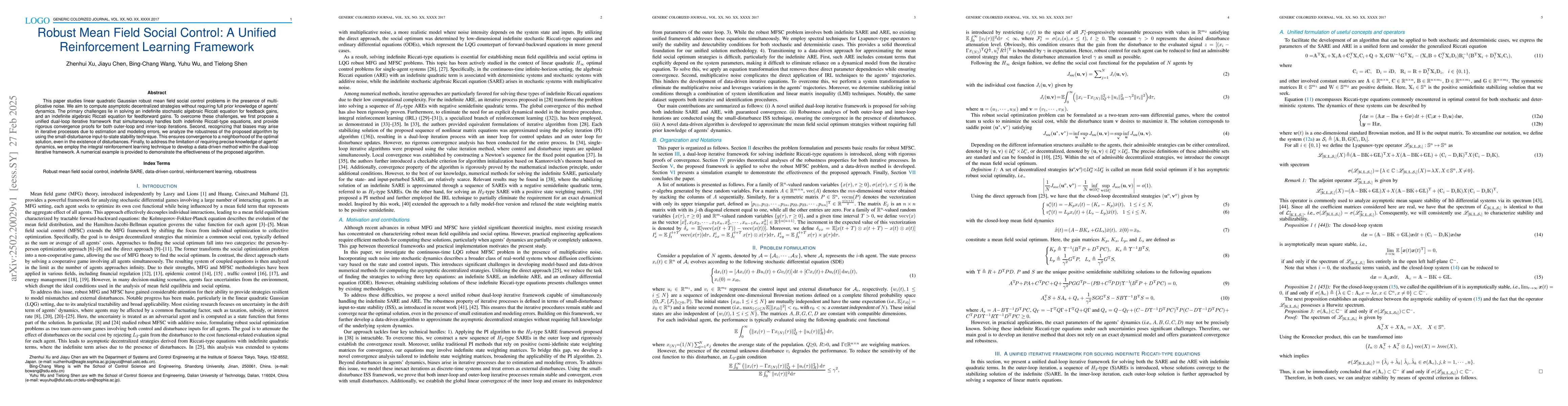 Thumbnail for Robust Mean Field Social Control: A Unified Reinforcement Learning
  Framework