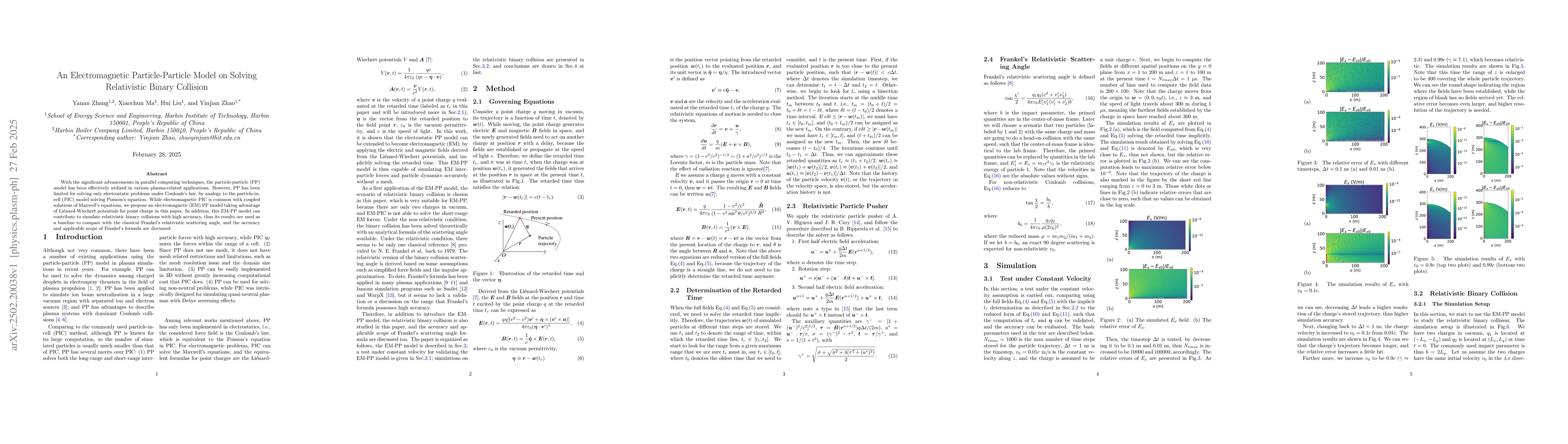 Thumbnail for An Electromagnetic Particle-Particle Model on Solving Relativistic
  Binary Collision
