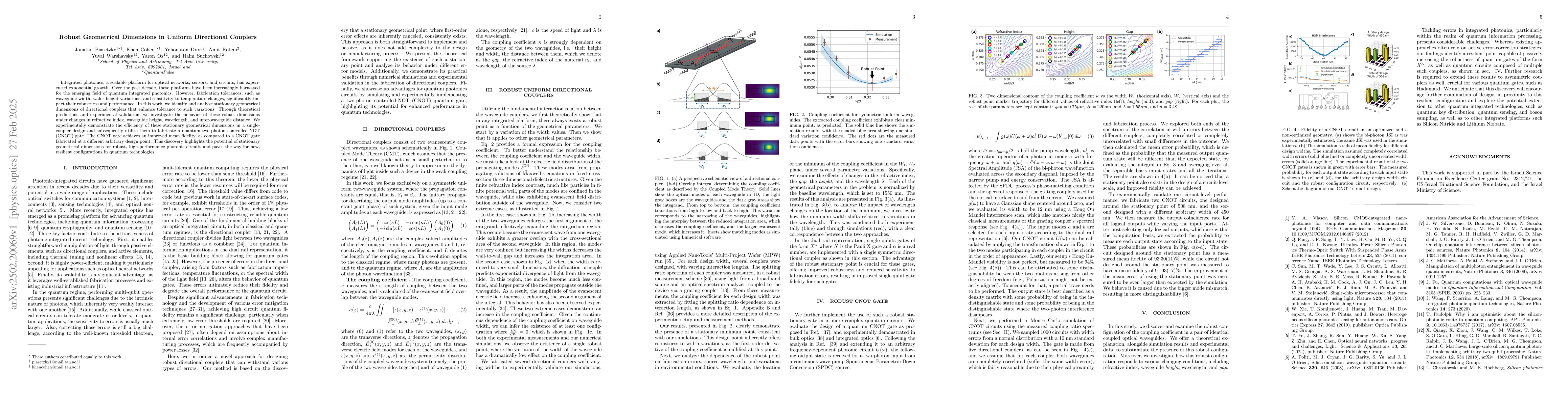Thumbnail for Robust Geometrical Dimensions in Uniform Directional Couplers