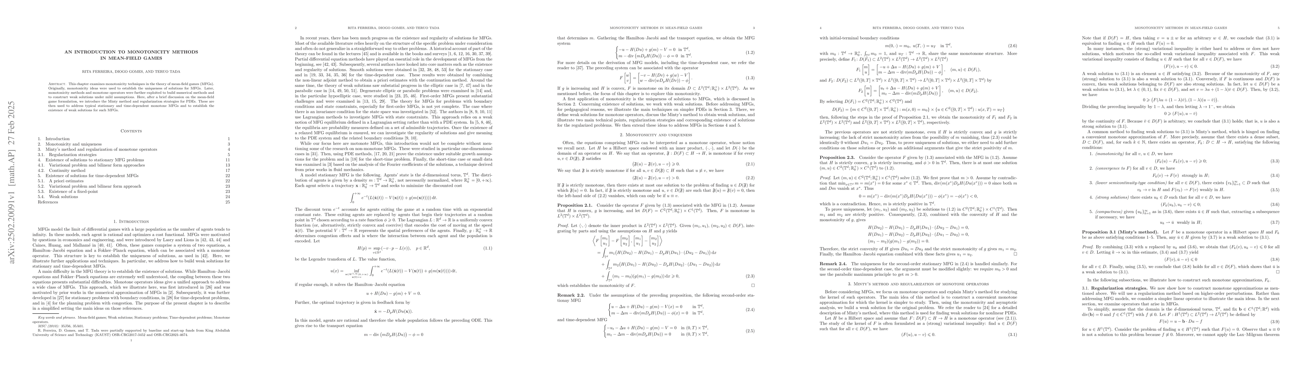 Thumbnail for An introduction to monotonicity methods in mean-field games