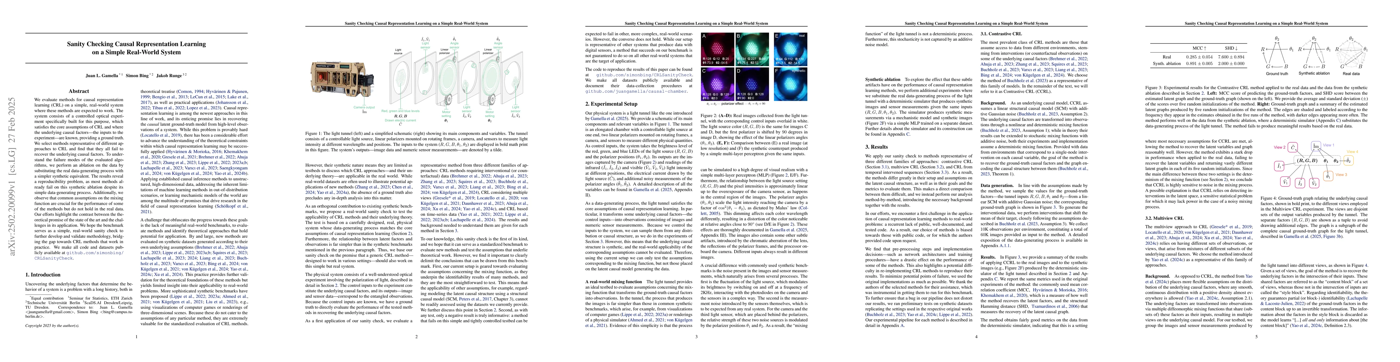 Thumbnail for Sanity Checking Causal Representation Learning on a Simple Real-World
  System