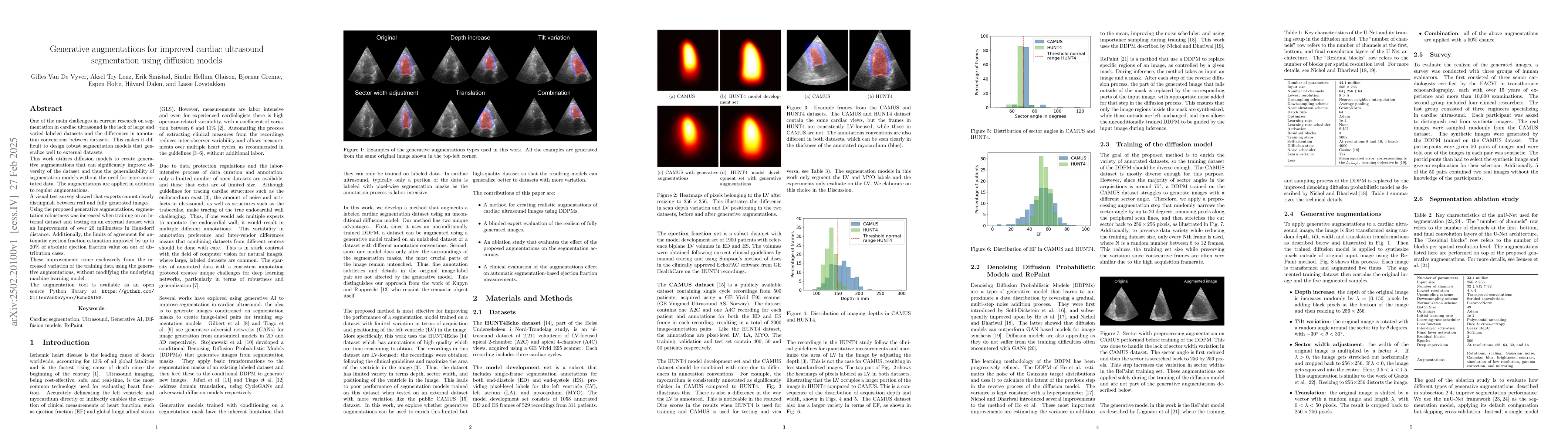Thumbnail for Generative augmentations for improved cardiac ultrasound segmentation
  using diffusion models