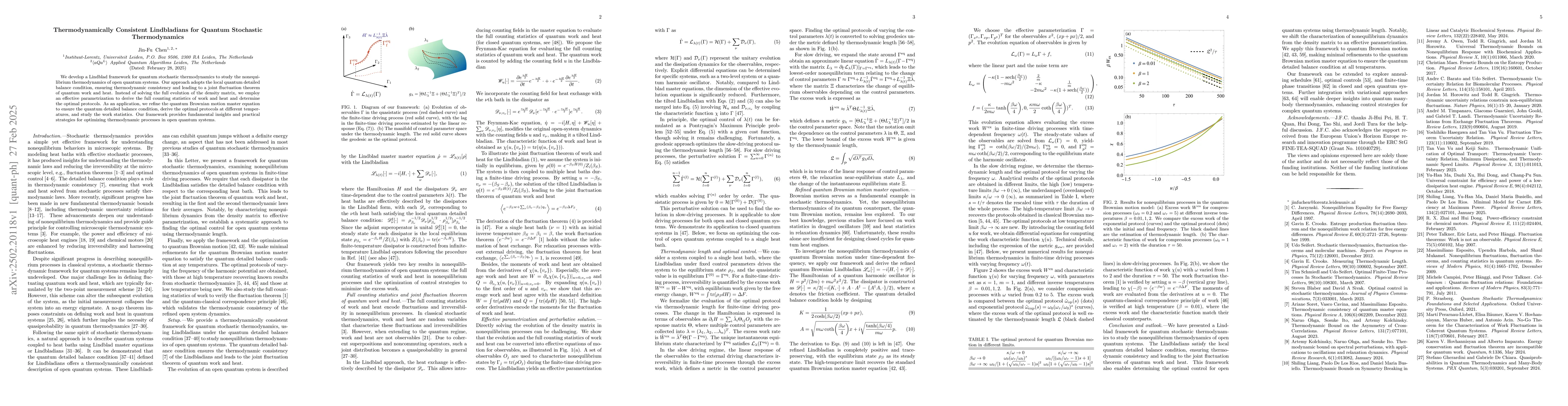 Thumbnail for Thermodynamically Consistent Lindbladians for Quantum Stochastic
  Thermodynamics