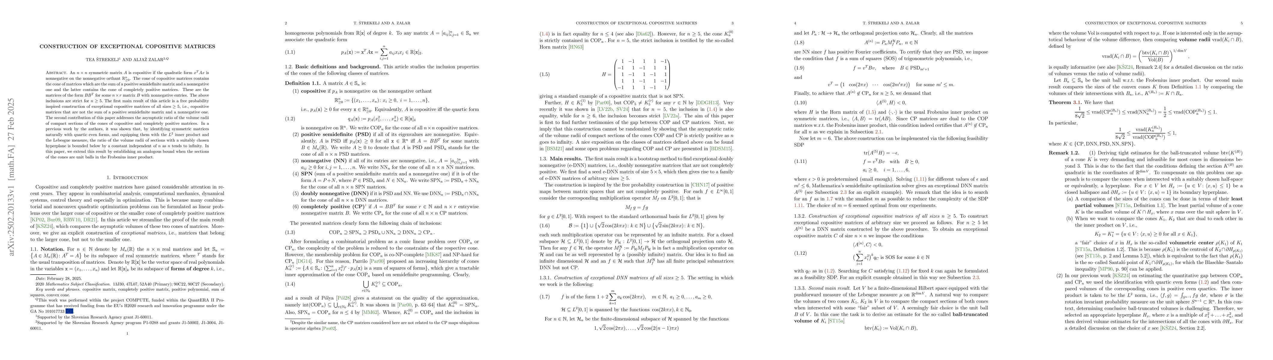 Thumbnail for Construction of exceptional copositive matrices