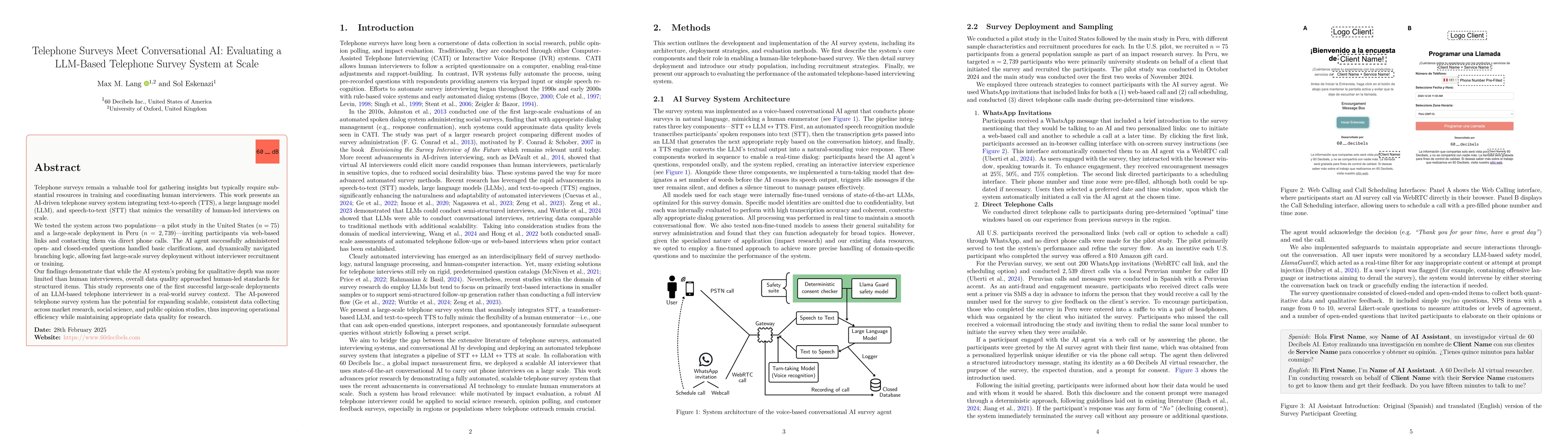 Thumbnail for Telephone Surveys Meet Conversational AI: Evaluating a LLM-Based
  Telephone Survey System at Scale