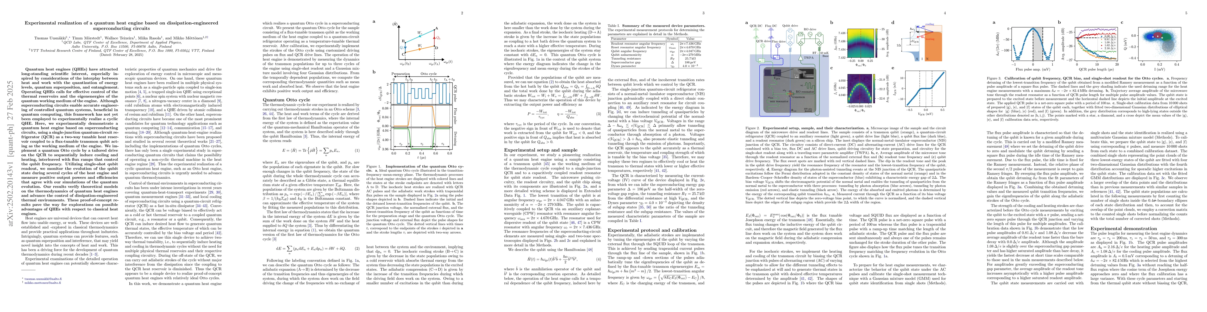 Thumbnail for Experimental realization of a quantum heat engine based on
  dissipation-engineered superconducting circuits