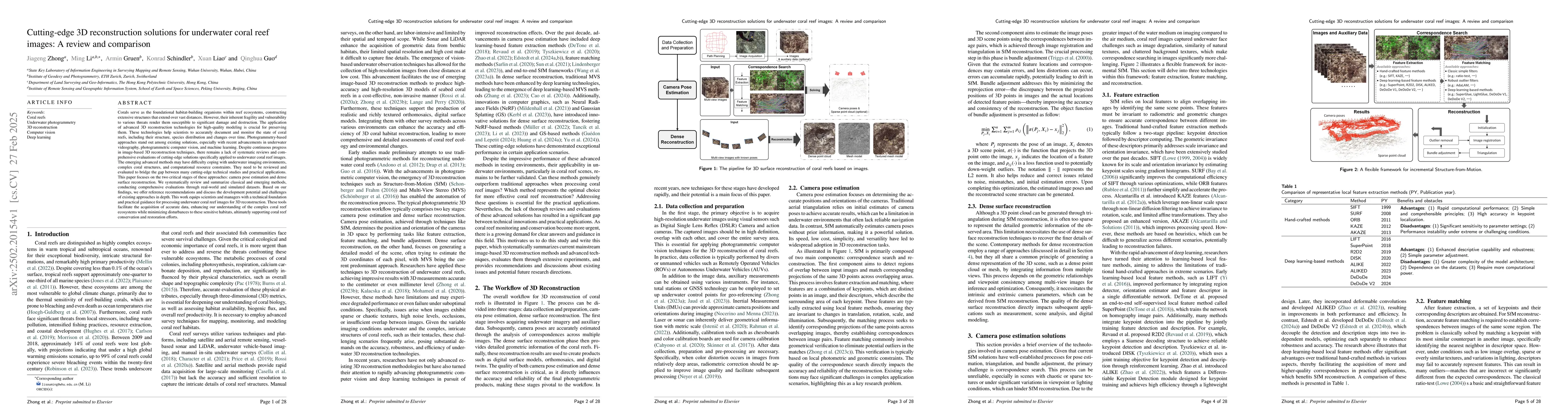 Thumbnail for Cutting-edge 3D reconstruction solutions for underwater coral reef
  images: A review and comparison
