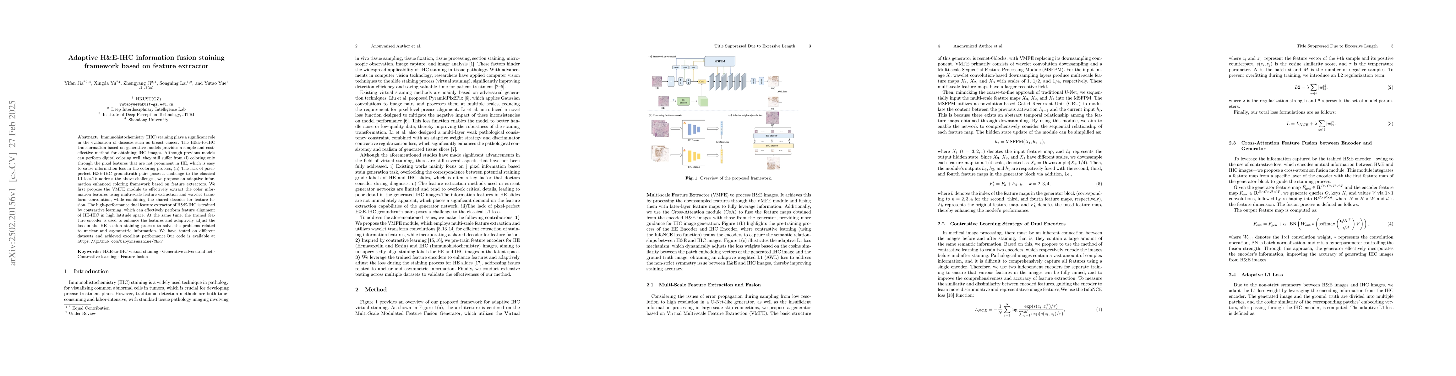 Thumbnail for Adaptive H&E-IHC information fusion staining framework based on feature
  extra