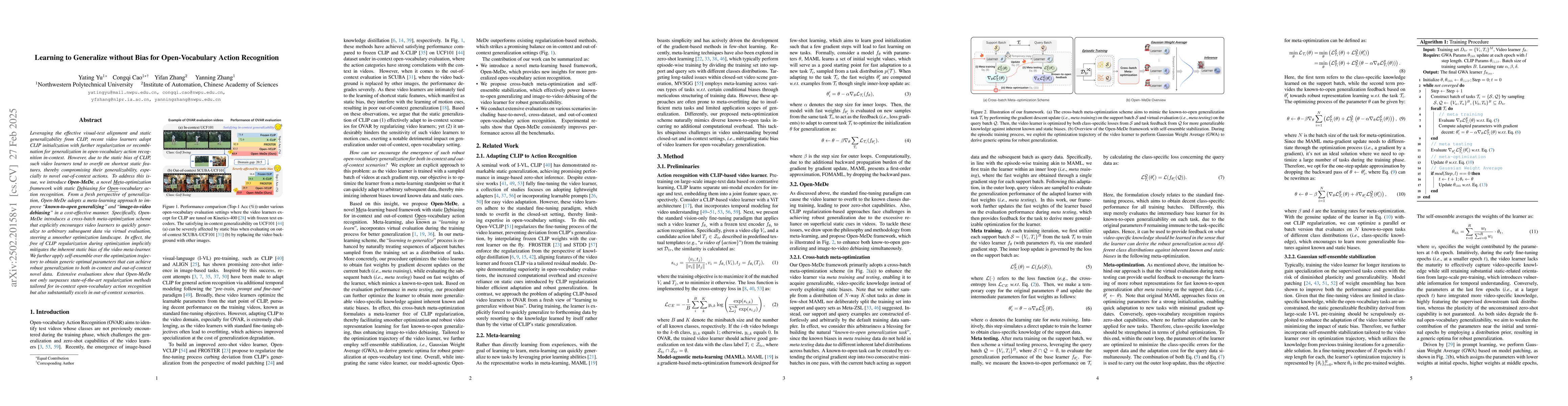 Thumbnail for Learning to Generalize without Bias for Open-Vocabulary Action
  Recognition