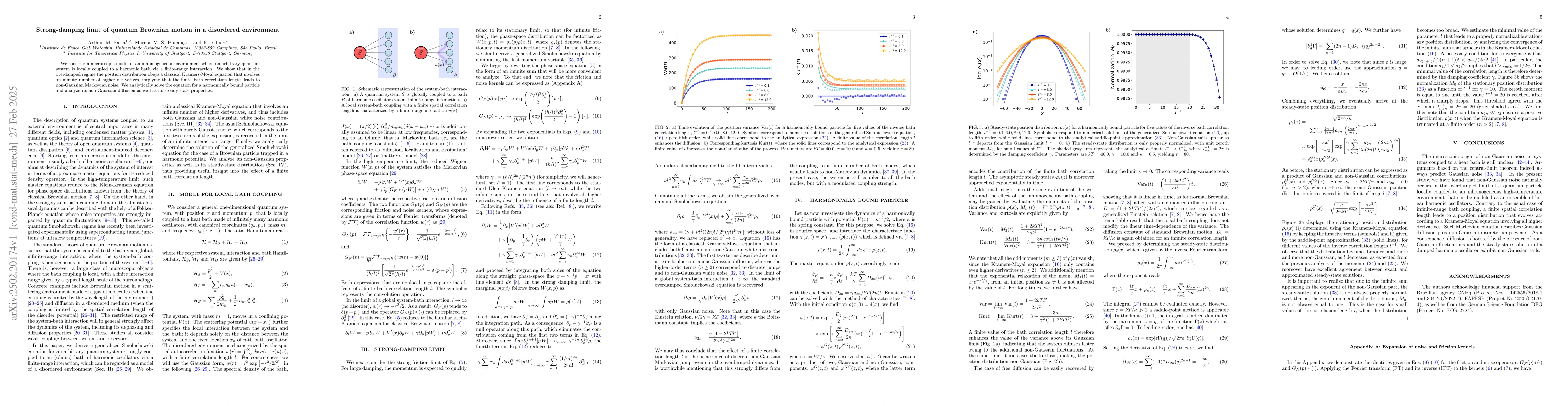 Thumbnail for Strong-damping limit of quantum Brownian motion in a disordered
  environment