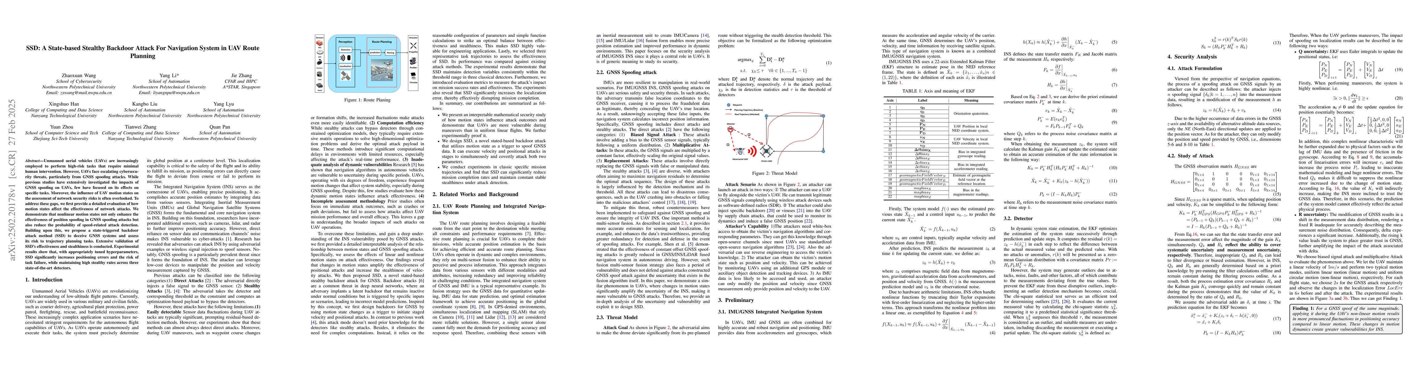 Thumbnail for SSD: A State-based Stealthy Backdoor Attack For Navigation System in UAV
  Route Planning