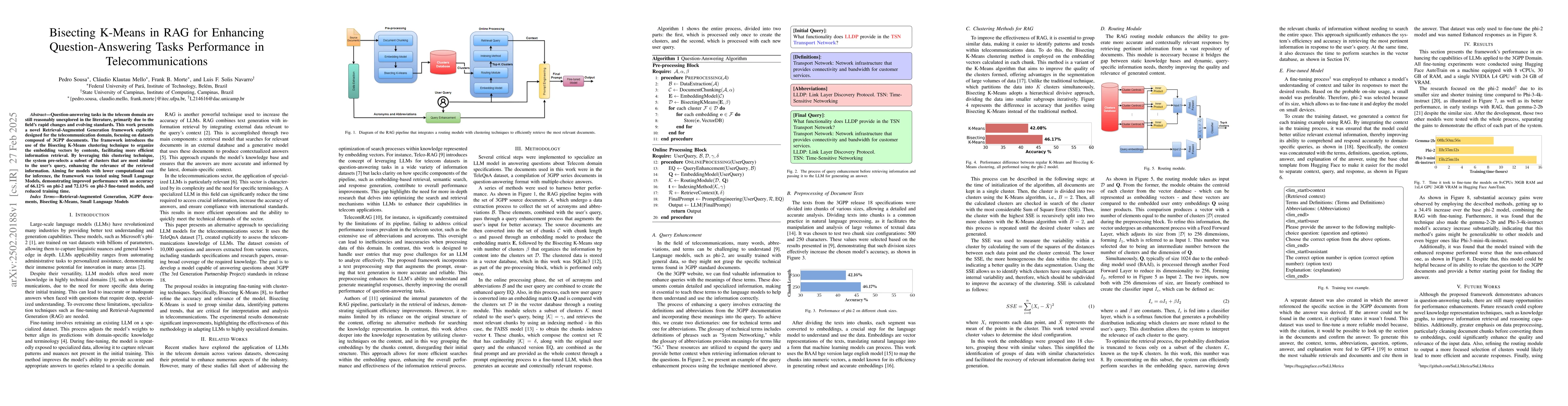 Thumbnail for Bisecting K-Means in RAG for Enhancing Question-Answering Tasks
  Performance in Telecommunications