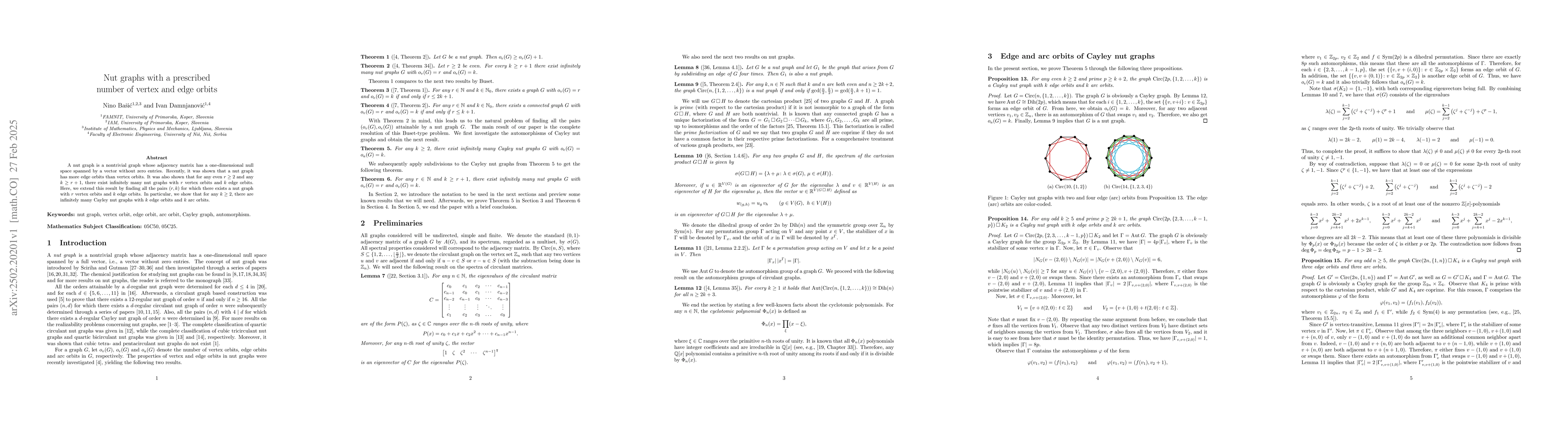 Thumbnail for Nut graphs with a prescribed number of vertex and edge orbits