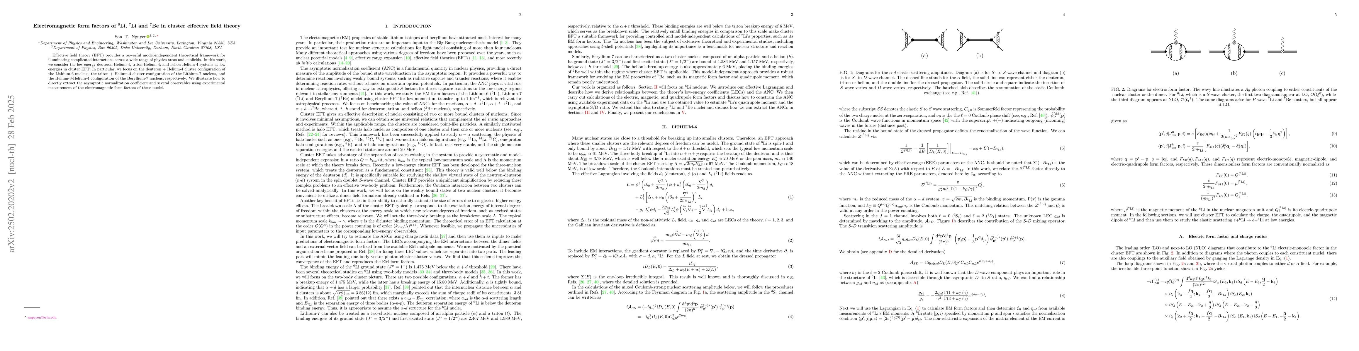 Thumbnail for Electromagnetic form factors of ${}^6$Li, ${}^7$Li, and ${}^7$Be in
  cluster effective field theory