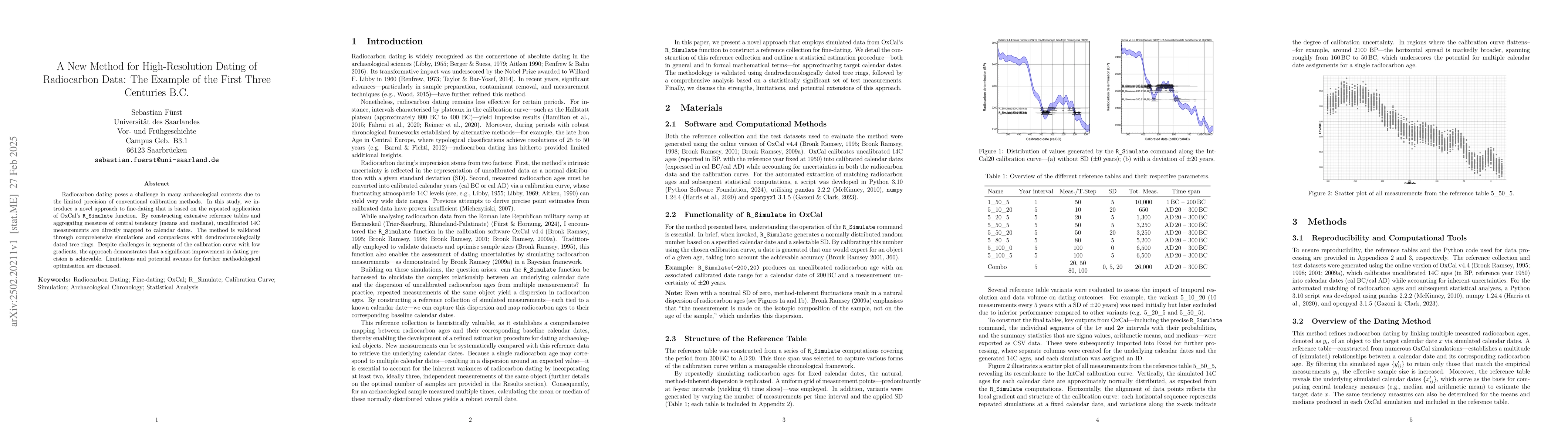 Thumbnail for A New Method for High-Resolution Dating of Radiocarbon Data: The Example
  of the First Three Centuries B.C