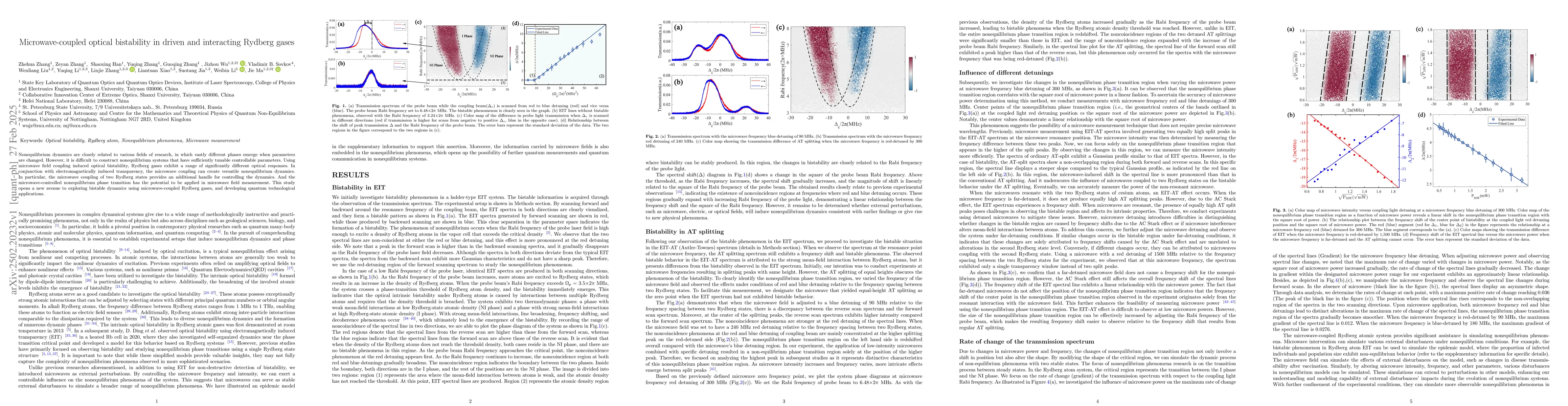 Thumbnail for Microwave-coupled optical bistability in driven and interacting Rydberg
  gases