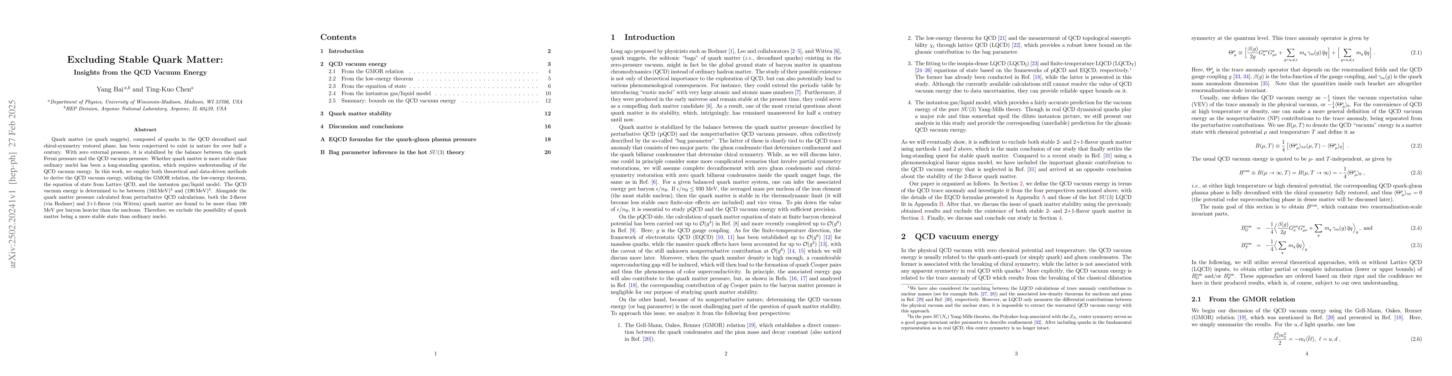 Thumbnail for Excluding Stable Quark Matter: Insights from the QCD Vacuum Energy