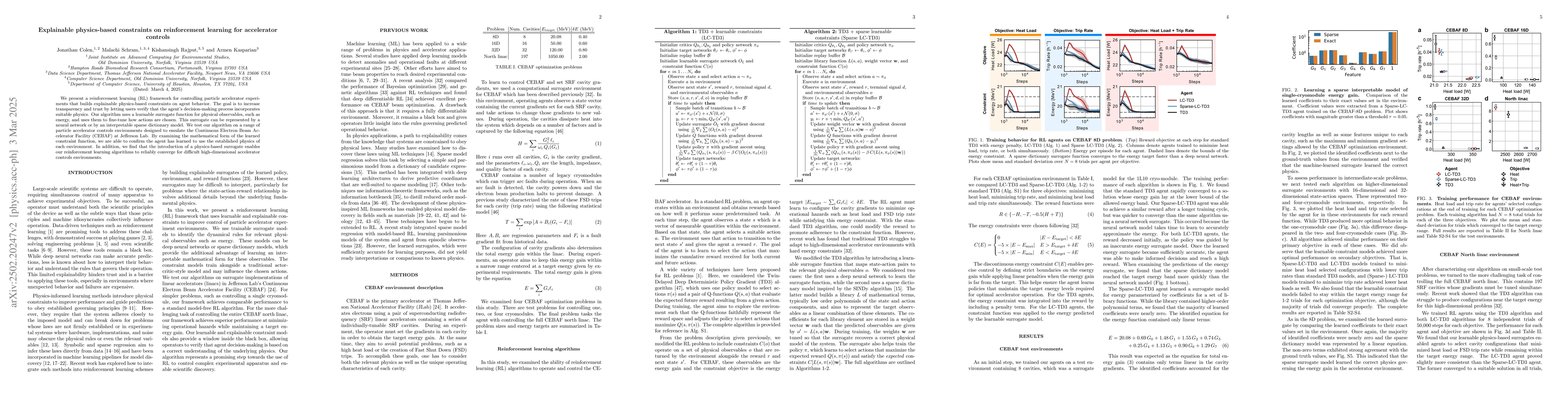 Thumbnail for Explainable physics-based constraints on reinforcement learning for
  accelerator controls