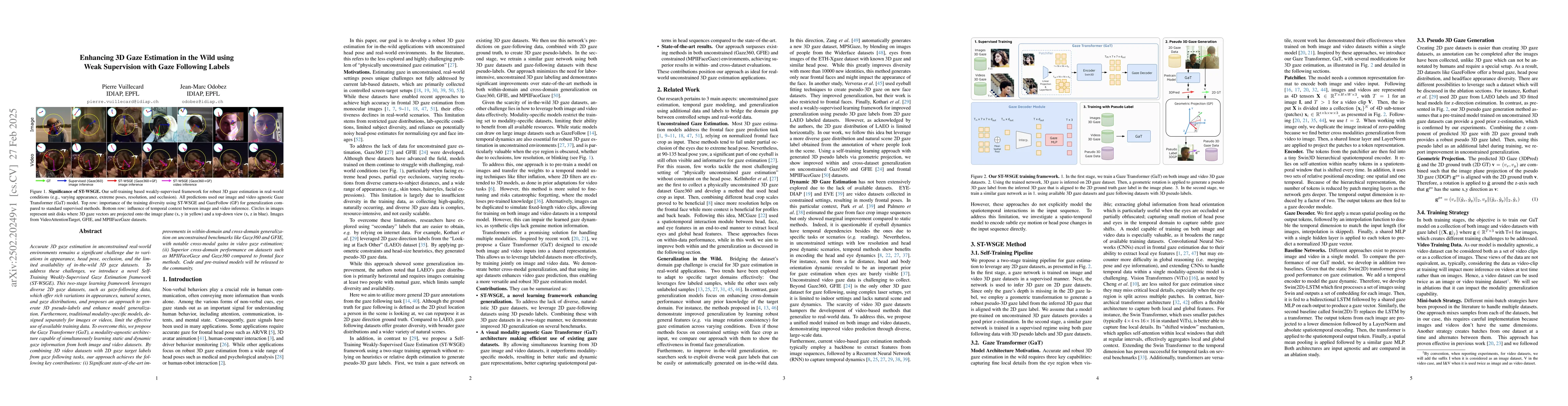 Thumbnail for Enhancing 3D Gaze Estimation in the Wild using Weak Supervision with
  Gaze Following Labels