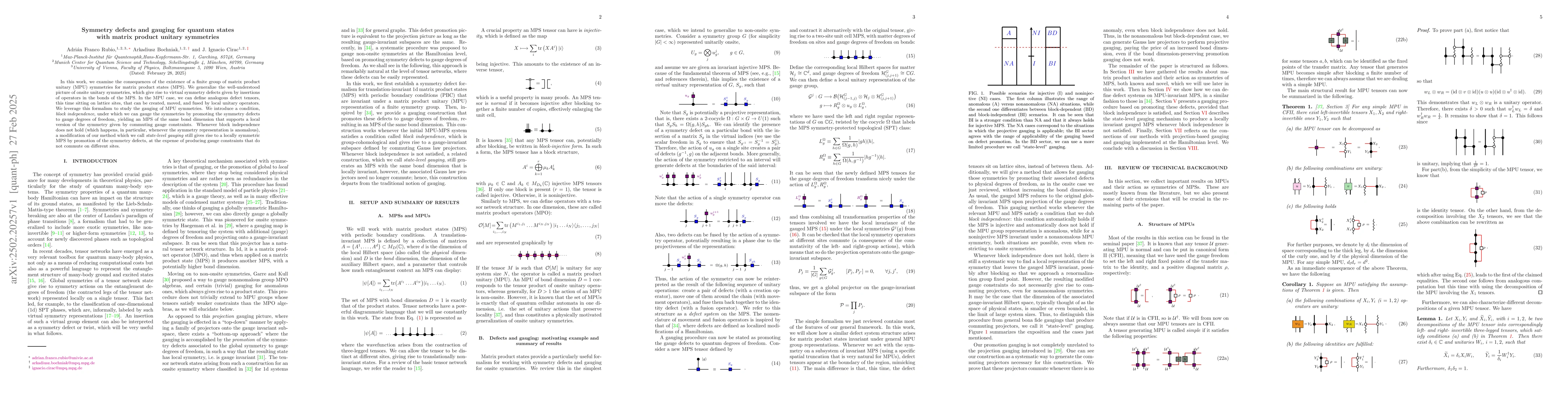 Thumbnail for Symmetry defects and gauging for quantum states with matrix product
  unitary symmetries