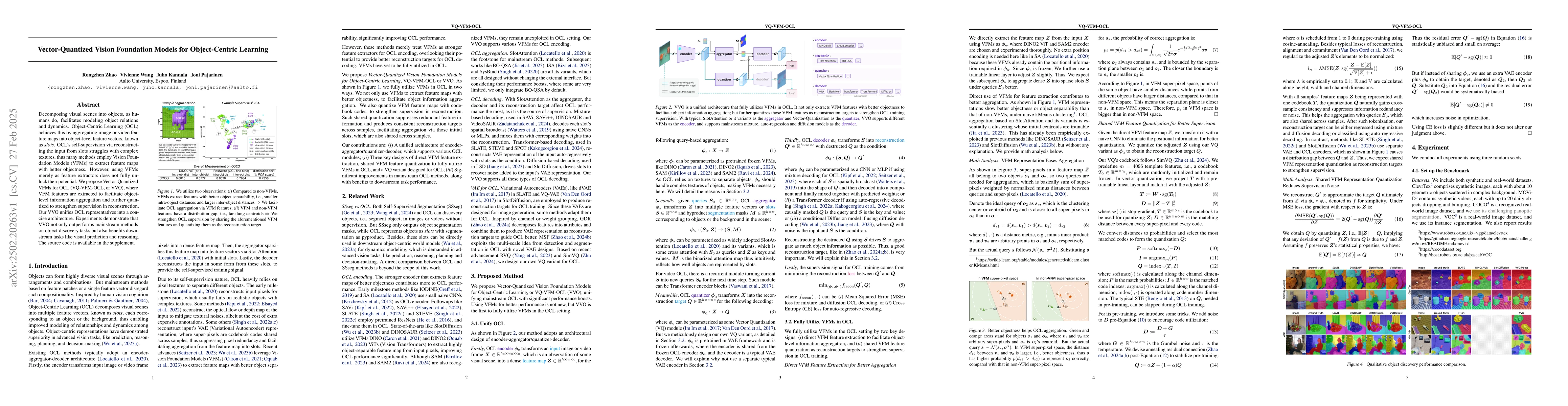 Thumbnail for Vector-Quantized Vision Foundation Models for Object-Centric Learning