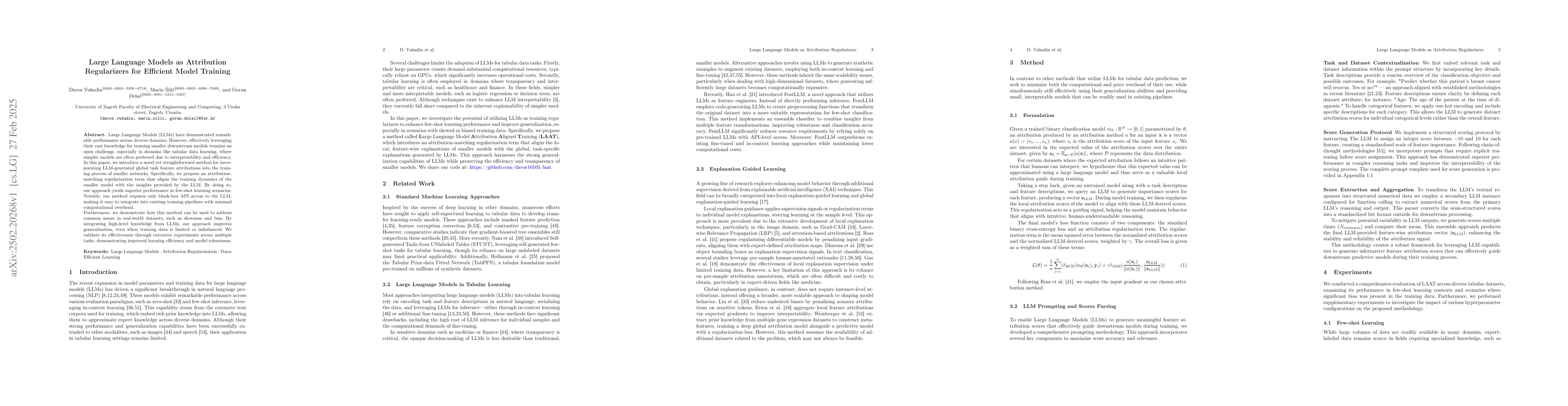 Thumbnail for Large Language Models as Attribution Regularizers for Efficient Model
  Training