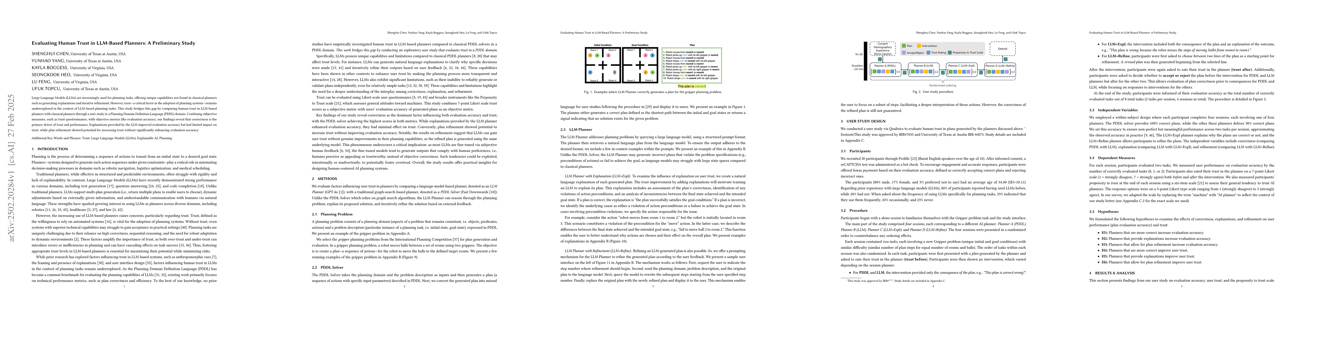 Thumbnail for Evaluating Human Trust in LLM-Based Planners: A Preliminary Study