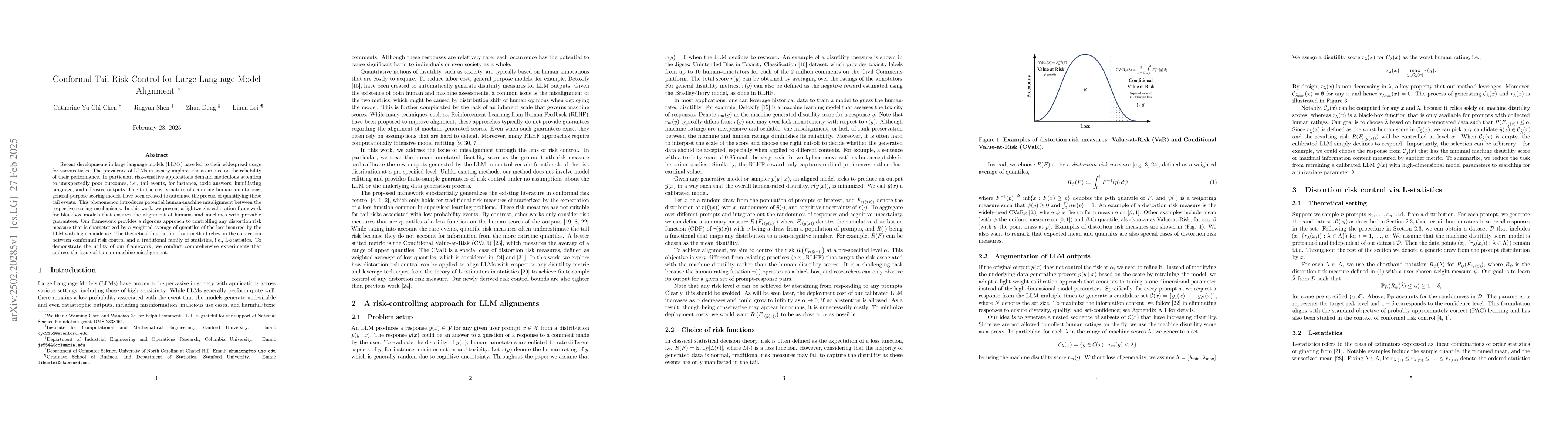 Thumbnail for Conformal Tail Risk Control for Large Language Model Alignment