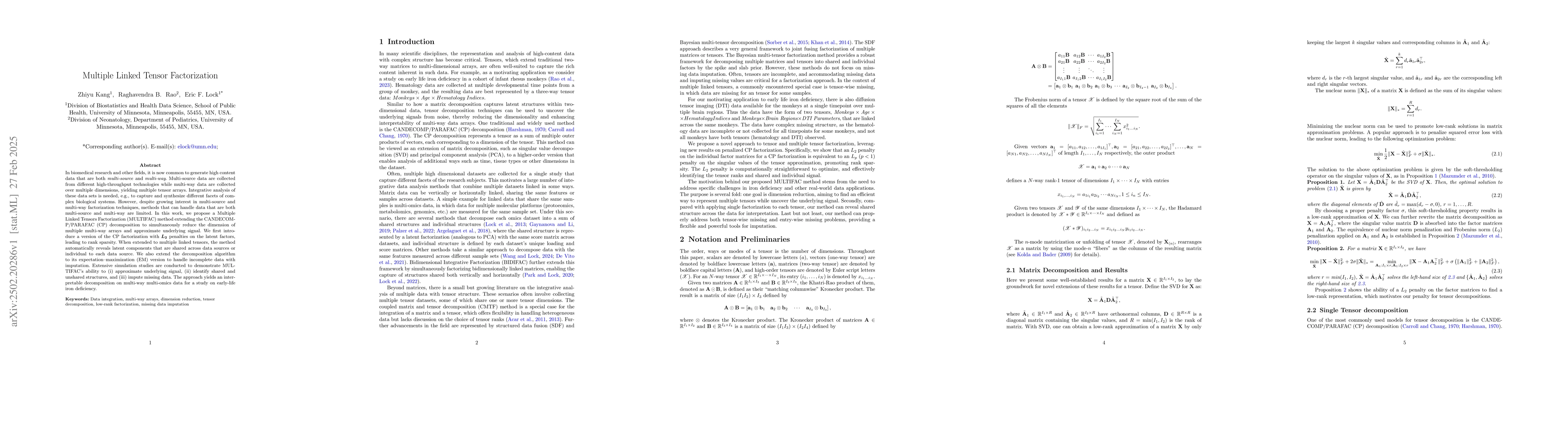 Thumbnail for Multiple Linked Tensor Factorization