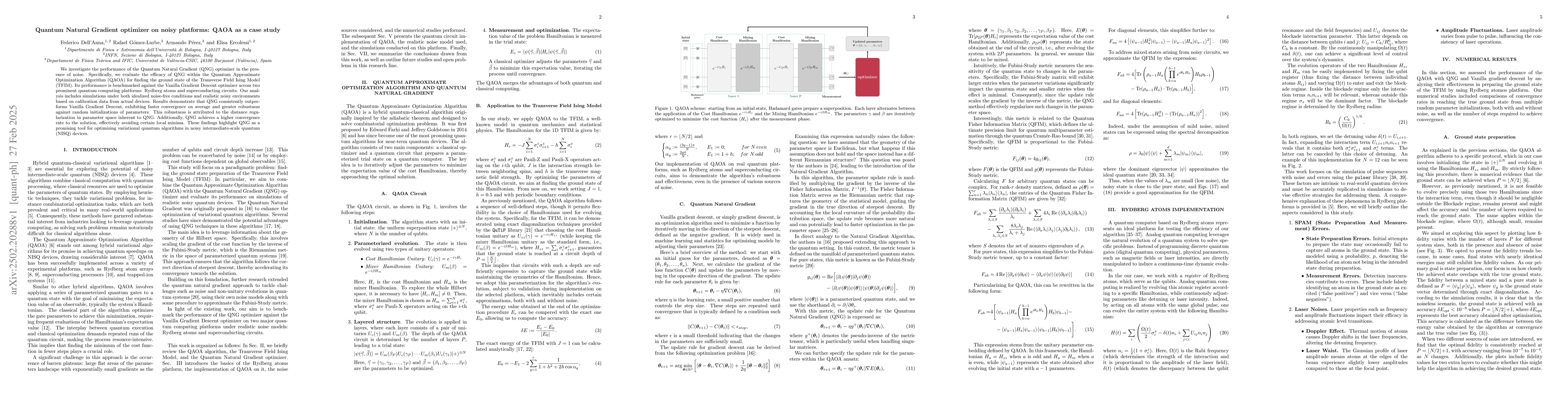 Thumbnail for Quantum Natural Gradient optimizer on noisy platforms: QAOA as a case
  study
