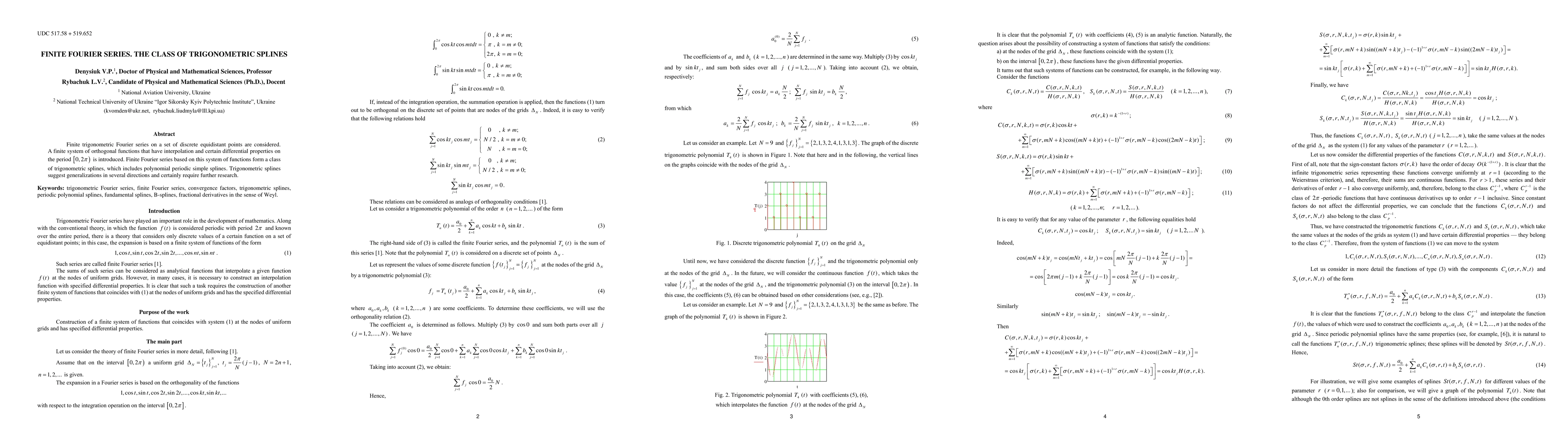 Thumbnail for Finite Fourier series. The class of trigonometric splines