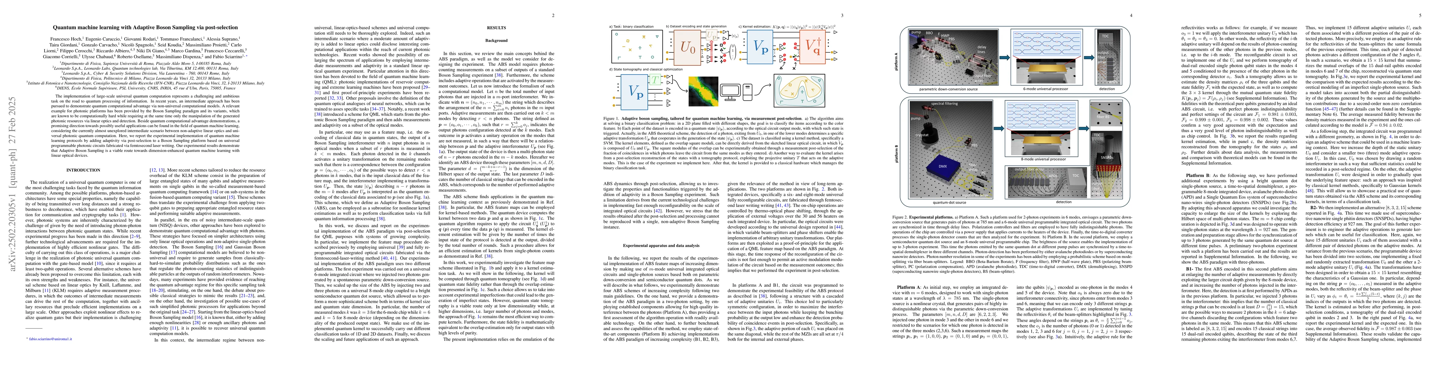 Thumbnail for Quantum machine learning with Adaptive Boson Sampling via post-selection