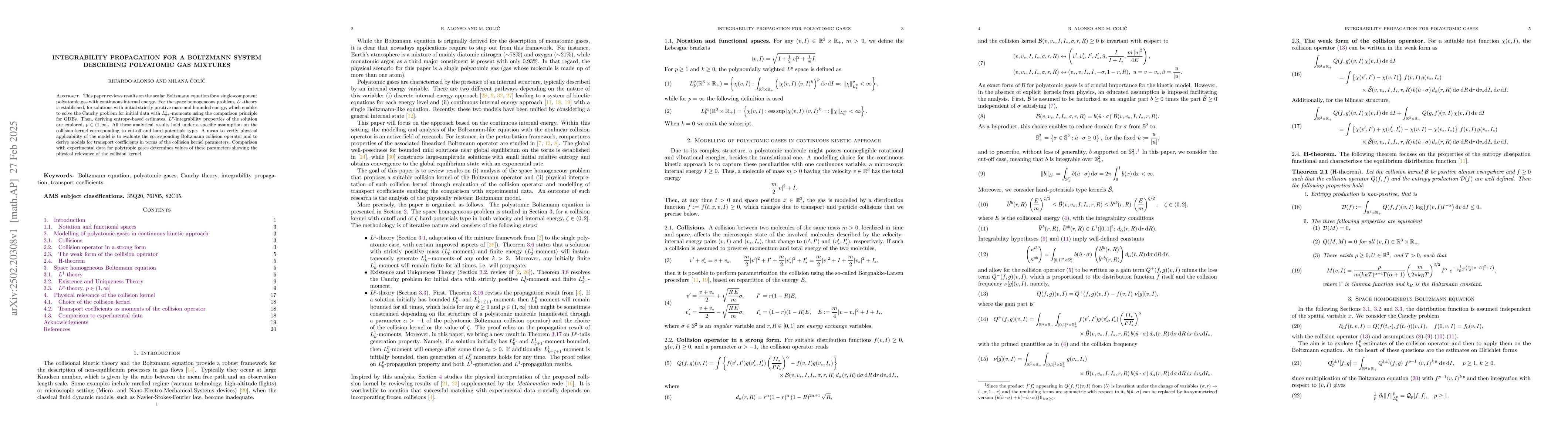 Thumbnail for Boltzmann framework for polyatomic gases: review on well-posedness,
  higher integrability and physical relevance