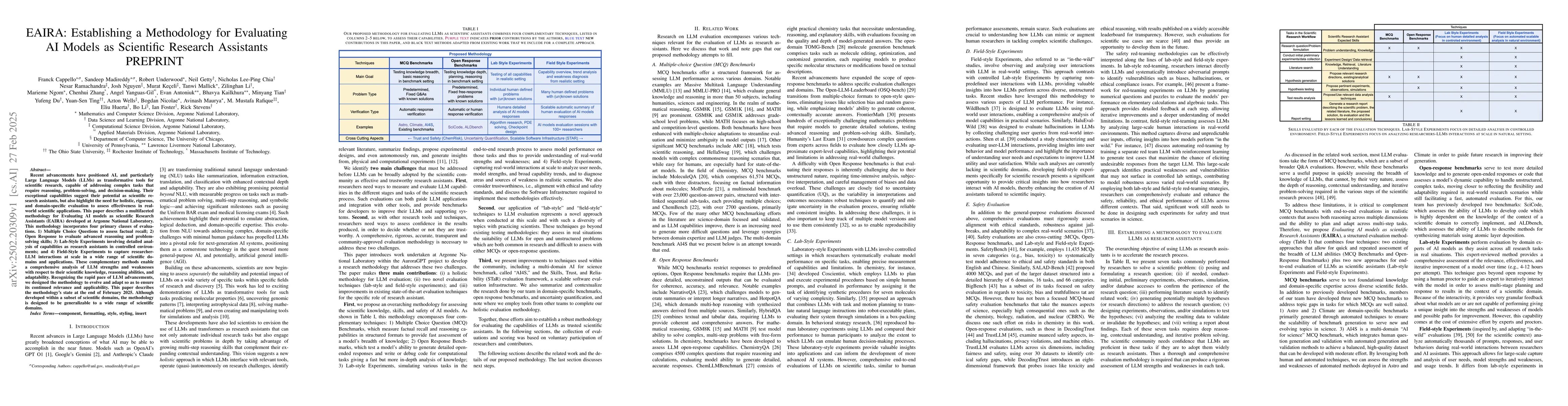 Thumbnail for EAIRA: Establishing a Methodology for Evaluating AI Models as Scientific
  Research Assistants