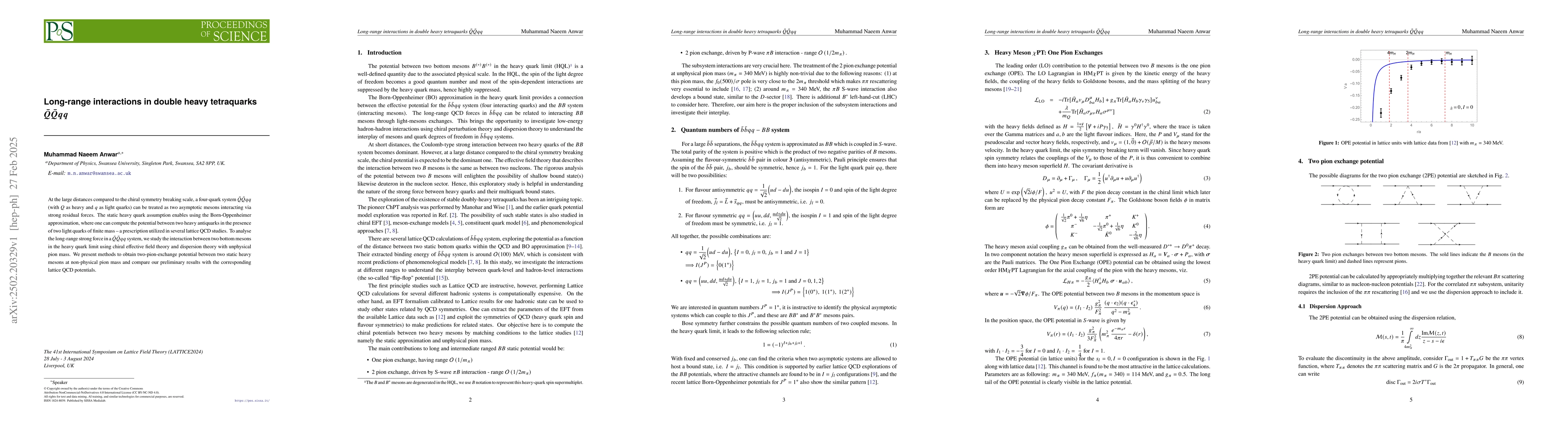Thumbnail for Long-range interactions in double heavy tetraquarks $\bar Q \bar Q qq$