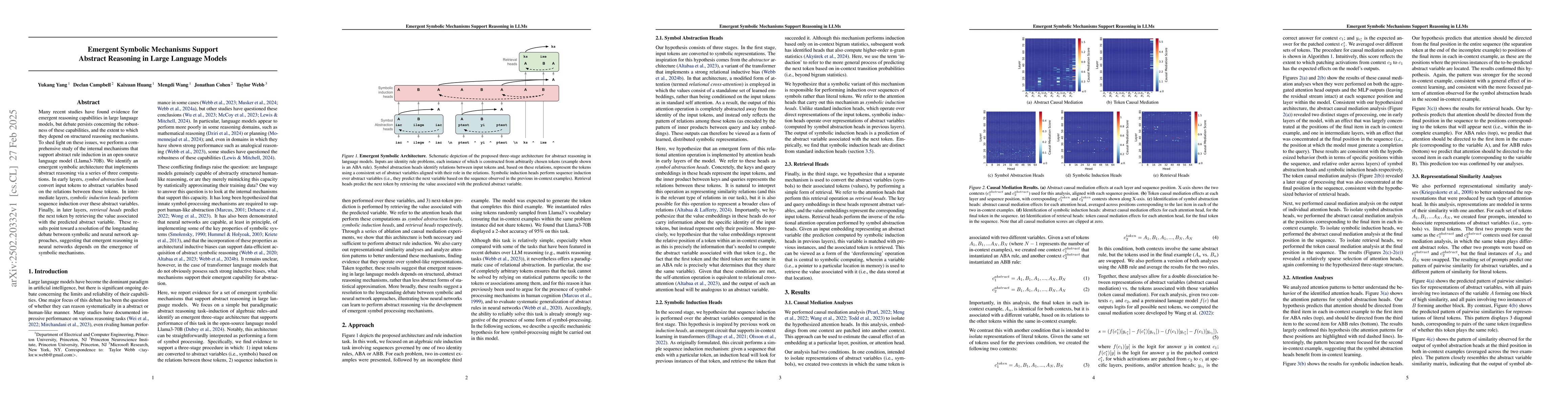 Thumbnail for Emergent Symbolic Mechanisms Support Abstract Reasoning in Large
  Language Models