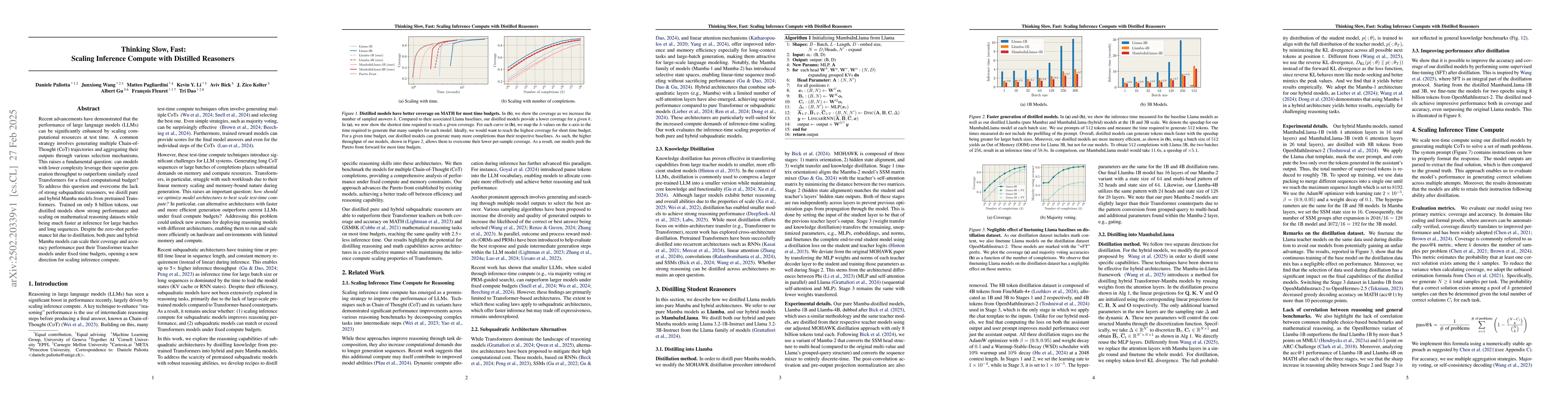 Thumbnail for Thinking Slow, Fast: Scaling Inference Compute with Distilled Reasoners