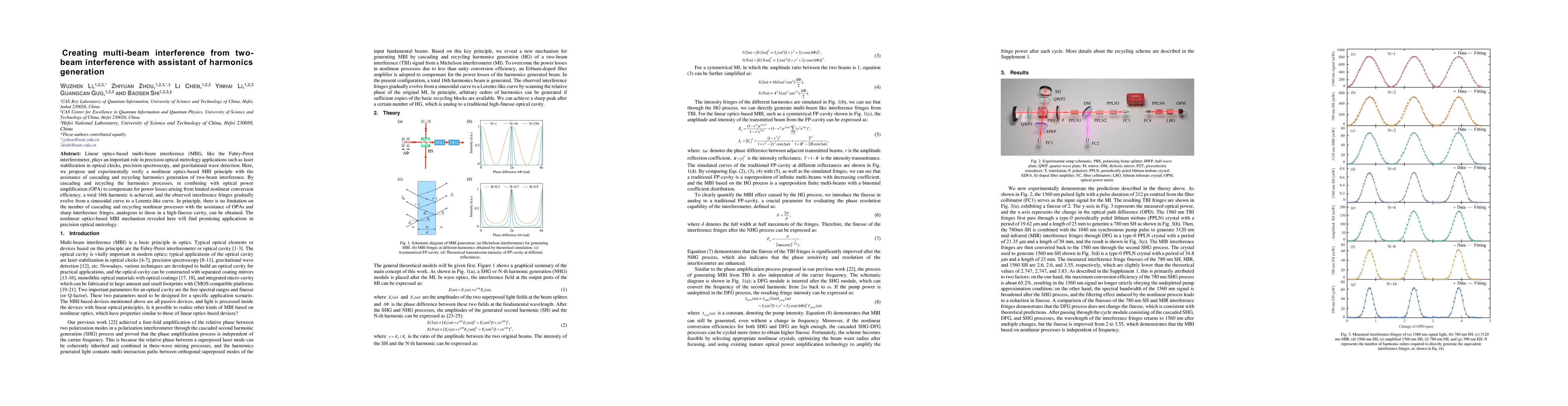 Thumbnail for Creating multi-beam interference from two-beam interference with
  assistant of harmonics generation