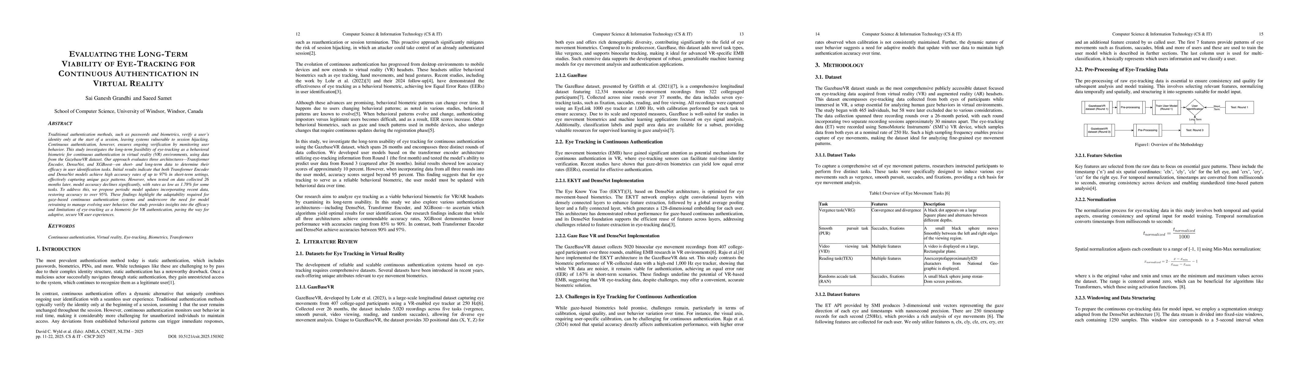 Thumbnail for Evaluating the long-term viability of eye-tracking for continuous
  authentication in virtual reality