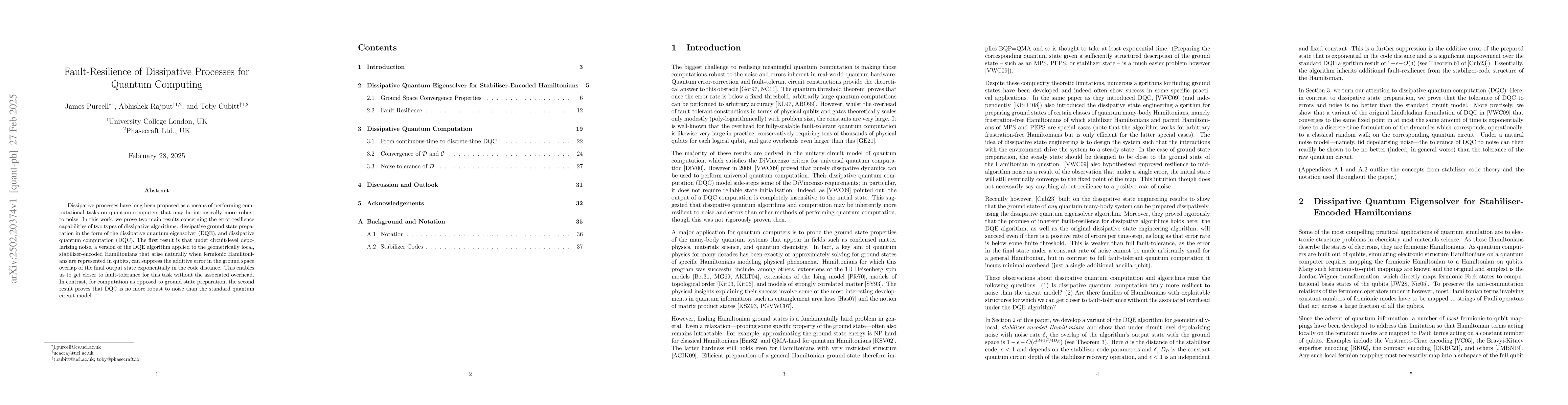 Thumbnail for Fault-Resilience of Dissipative Processes for Quantum Computing