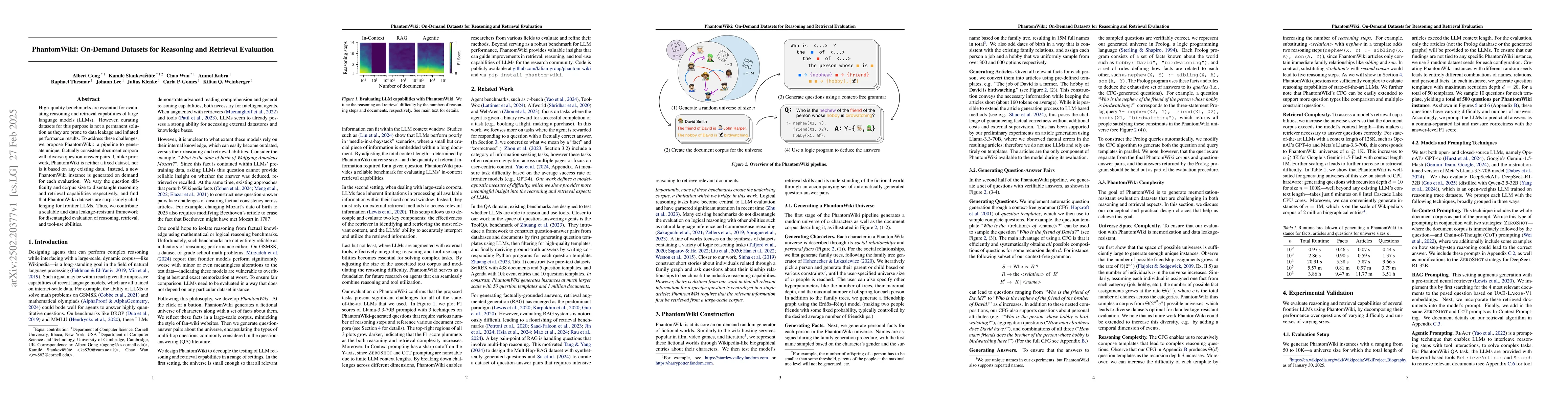 Thumbnail for PhantomWiki: On-Demand Datasets for Reasoning and Retrieval Evaluation