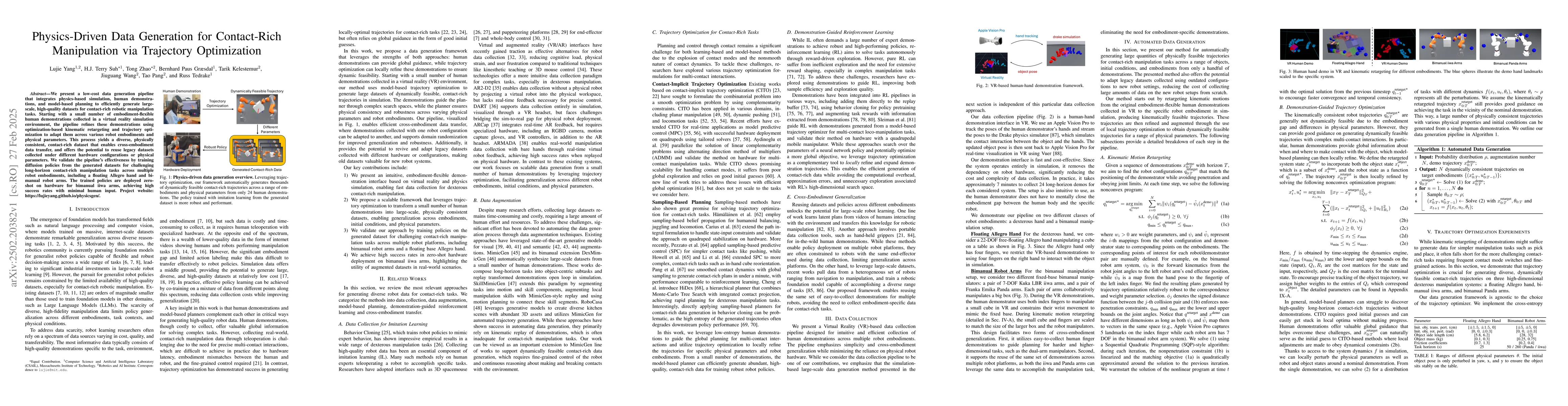 Thumbnail for Physics-Driven Data Generation for Contact-Rich Manipulation via
  Trajectory Optimization