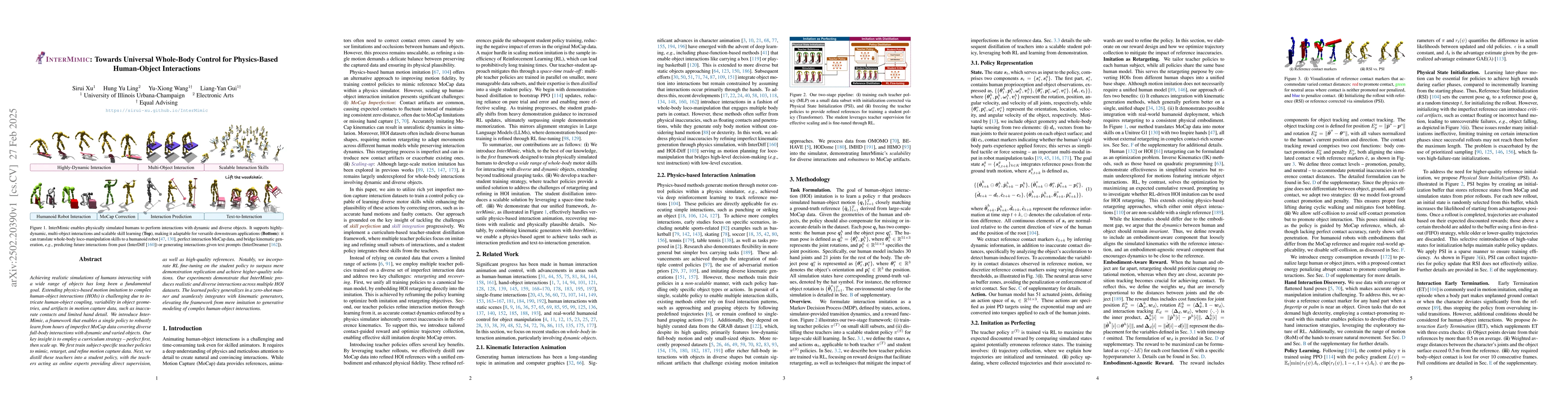 Thumbnail for InterMimic: Towards Universal Whole-Body Control for Physics-Based
  Human-Object Interactions