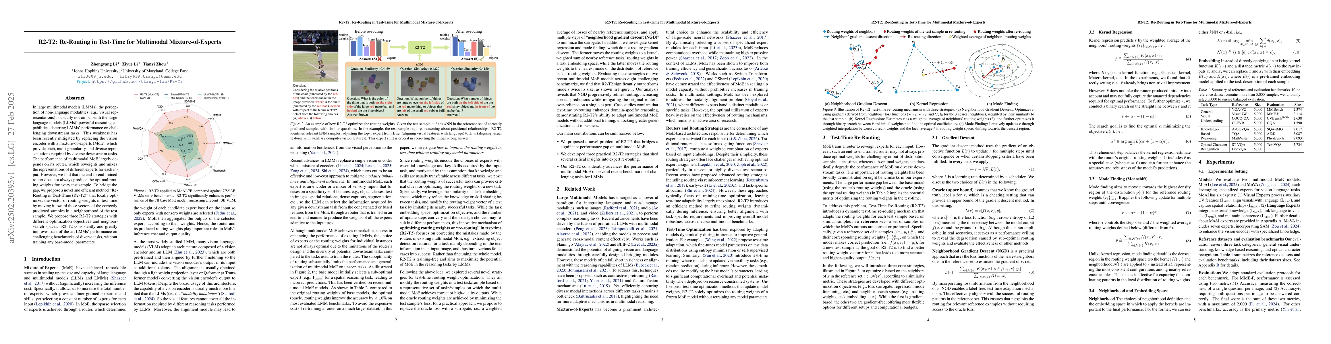 Thumbnail for R2-T2: Re-Routing in Test-Time for Multimodal Mixture-of-Experts