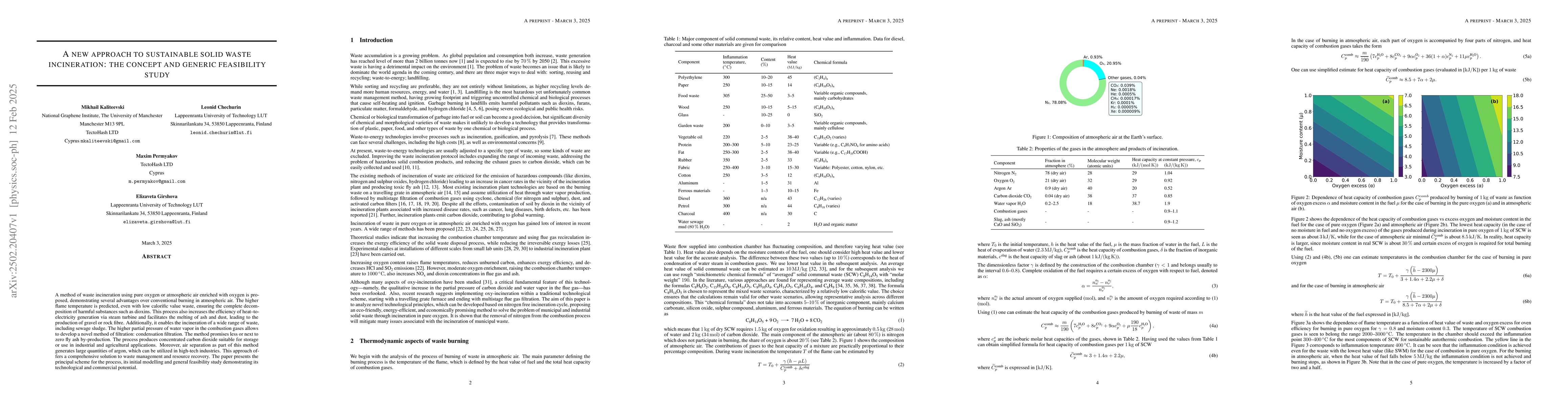 Thumbnail for A new approach to sustainable solid waste incineration: the concept and
  generic feasibility study