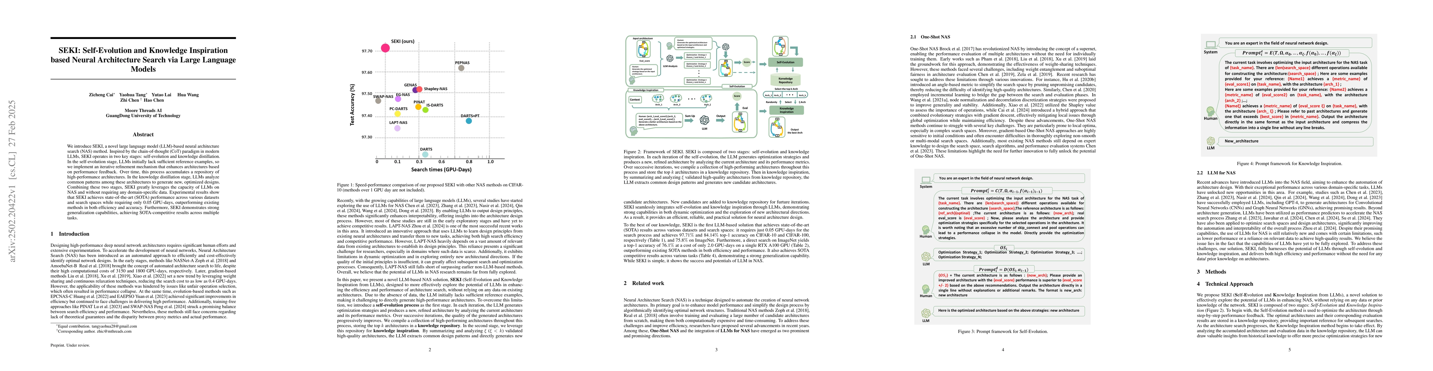 Thumbnail for SEKI: Self-Evolution and Knowledge Inspiration based Neural Architecture
  Search via Large Language Models