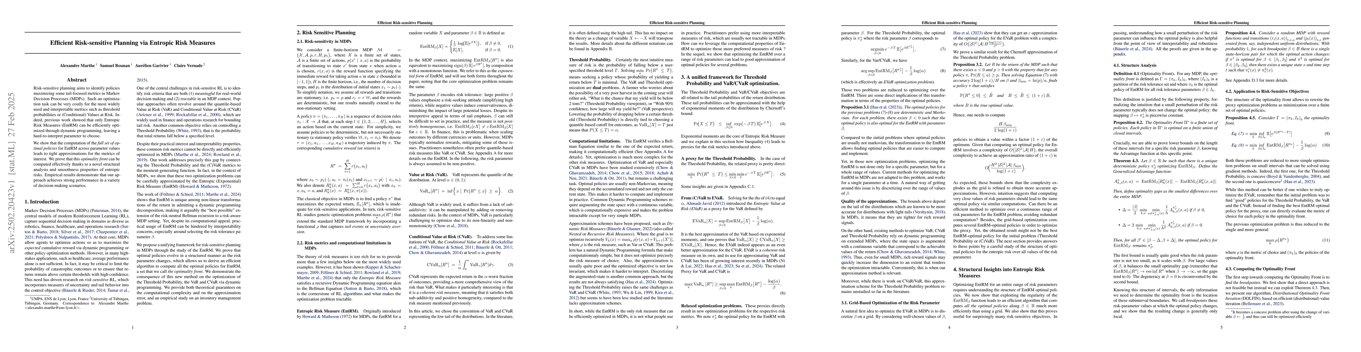 Thumbnail for Efficient Risk-sensitive Planning via Entropic Risk Measures