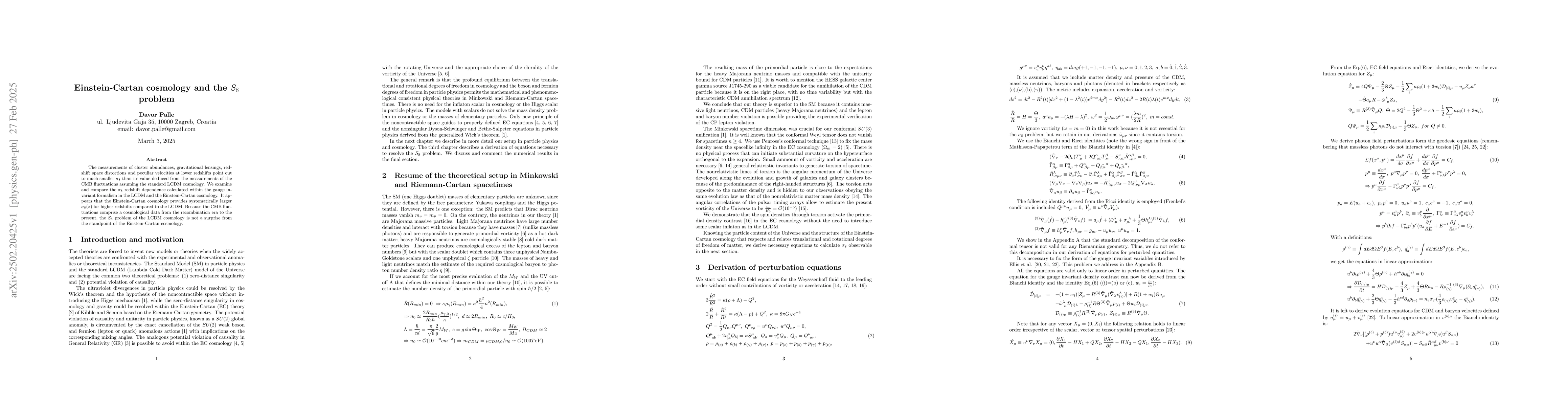 Thumbnail for Einstein-Cartan cosmology and the S8 problem