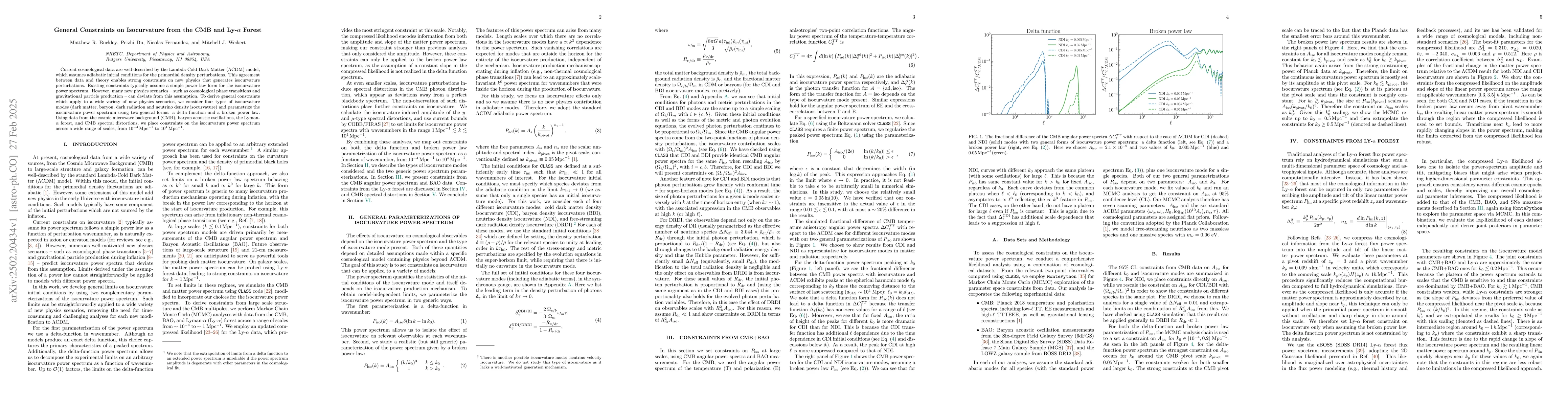 Thumbnail for General Constraints on Isocurvature from the CMB and Ly-$α$ Forest